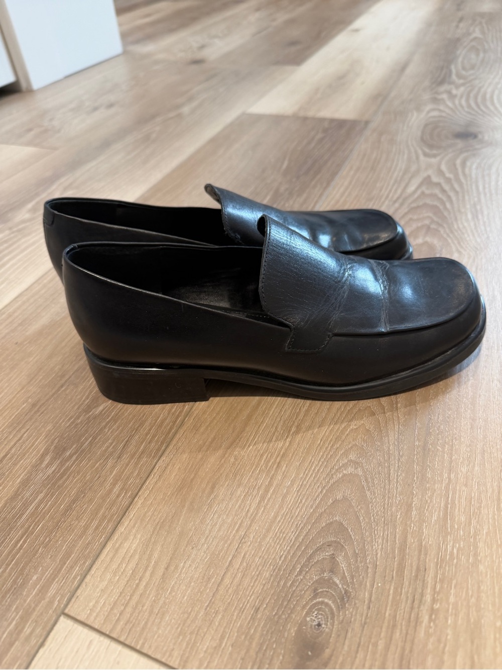 Franco Sarto Bocca Black Leather Slip-On Loafers
